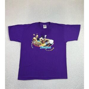 Vintage Tultex Disneyland Shirt Mens XL Purple Mickey Mouse Graphic Tee 90s